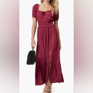 Paige Avonne Dobby Maxi Dress In Berry Jam Size Small